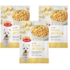 바우와우 체다치즈볼 강아지간식 100g, 체다치즈, 3개