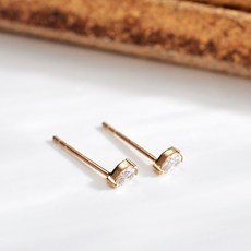 14k원터치큐빅귀걸이