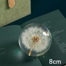 민들레 유리 볼 구슬 인테리어 소품 단델리온 크리스탈 문진 발렌타인데이 선물 북유럽 홈 카페, [선물세트]진민들레순수지볼-8cm