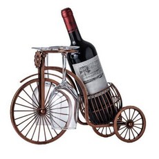 와인잔렉 빈티지 금속 와인 랙 탁상 병 유리 홀더 독립형 수조 선물 홈 바 장식 공예, [01] Wine Carriage, 1개