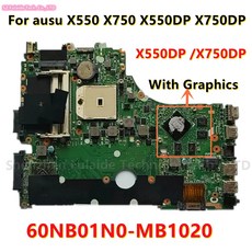 X550DP /X750DP 메인 Ausu X550 X750 X750DP 노트북 메인보드 HD8670M GPU 60NB01N0-MB1020 100%