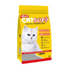 헬로캣 소피 천연고양이 모래 레몬향 6L 8개입 1box
