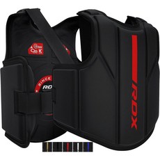  RDX 복싱 바디 프로텍터 MMA 킥복싱 무에타이 가슴 보호대 카라 조정 가능한 스트라이크 쉴드, Black, Large-X-Large, 화이트. 