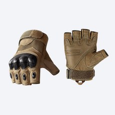 리브로 서포터 택티컬 반장갑 GV201 - 밀리터리 아웃도어 군용 전술 등산 바이크 서바이벌 기능성, 브라운, 1개