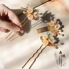 에끌 비녀 한복장신구 헤어 뒤꽂이한복장신구 헤어 뒤꽂이한복에 액세서리인 비녀와 현대식 머리 장식-10724