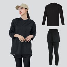 여성 루즈핏 긴팔 래쉬가드 세트 반바지 레깅스 수영복 체형커버 물놀이 비치웨어 성 루즈핏 긴팔 래쉬가드 세트 반바지 레깅스 수영복 체형커버 물놀이 비치웨어