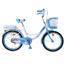 자전거 20인치 미니 폴딩 출퇴근용 접는 휴대용 초보 예쁜 24인치 소형 가벼운 26인치 여성, 20 스카이 블루 (플래그십 ) + 20인치 + 단속