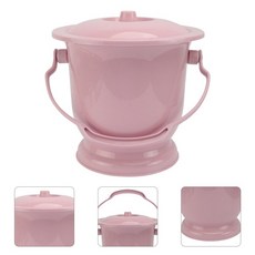 도자기요강 대변통 캠핑용 이동식 소변 변기 화장실 요강 pot urinal potty bucket chamber with for Portable 뚜껑 spittoon adult, 분홍색, 1개