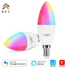 예스카모 YRL 스마트 전구 wifi 스마트 rgb 전구 e12 e14 램프 스마트 전구 c35, RGB*5W, 1개