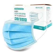 이츠라이프 덴탈 멜트블로운 3중필터 일회용 마스크 50매 대형 블루(벌크 포장), 1박스, 50매입