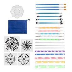 ZCD 25PC 내구성 도트 페인팅 도구 w/만다라 세트 펜 도팅 볼 스타일러스, 24x18cm, 설명, 플라스틱