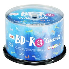 JVC BD-R 25GB VBR130RX50SC1 켄우드 1회 녹화용 블루 레이 디스크 50장 5색 컬러