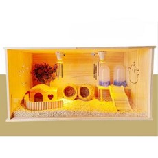 햄스터케이지 led 우드 조명 대형 100cm 햄스터집 빌라, 1개, 3. 100x40x40 표준
