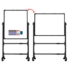 SeekFun 스탠드 화이트보드 양면 자석 높이조절 이동식 회전가능 60/90/120/150cm, 블랙