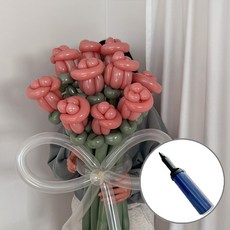 DIY 요술 풍선 장미 꽃다발 만들기 로즈우드+손펌프 by 파티아일랜드, 로즈우드, 1개