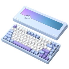 WOB 레이니75 RAINY75 가스켓구조 기계식 알루미늄 키보드, HMX 스노우블루 RGB 중옵 3500mAh