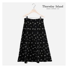 [정품매장] 써스데이아일랜드 데일리 캐주얼 스커트 [Thursday Island] 플라워 플레어 스커트(T216MSK139W)