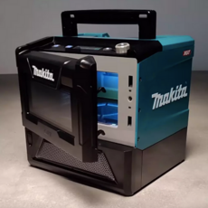 Makita MW001G 리튬 이온 전자 레인지 40V 충전식 야외 소형 가열 상자 온도 조절이 가능한 전기 오븐, MW001 2Ah 배터리 2개 1회 충전