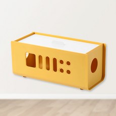 레디박스 대용량 다용도 멀티탭 전선 케이블 수납 정리 보관함, 노랑 화이트