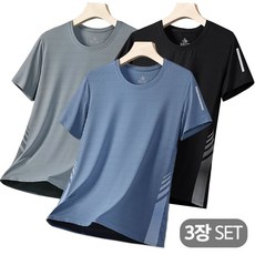 (3IN1) 디커스텀 남녀공용 기능성 드라이 라운드 반팔 티셔츠 3장 세트