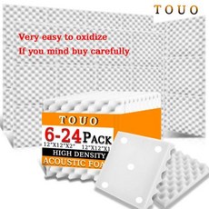 단열 뽁뽁이 창문 TOUO 어쿠스틱 폼 계란 상자 방음 패딩 스폰지 패드 스튜디오 패널 룸 액세서리 6 개 1224, 6개, 16) White - High Density - 6 P
