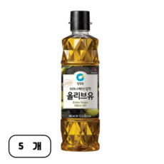 청정원 엑스트라버진 올리브유, 500ml, 5개