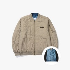 디아도라 리버시블 패딩 봄버 자켓 BEIGE