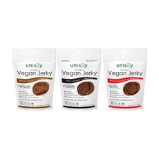 Unisoy Vegan Jerky Snacks 비건 저키 비건육포 Variety 3팩, 단일상품