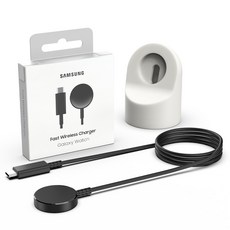 삼성 정품 갤럭시 워치 고속 충전기 무선 충전 독 10W / EP-OL300B + 별다섯 실리콘 거치대, 블랙(아이보리), 1개