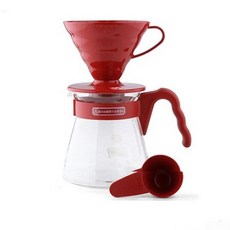 하리오 V60 커피서버세트 레드 VCSD 02R 14인용2453338, 하리오 V60 커피서버세트 레드 VCSD 02R 14인