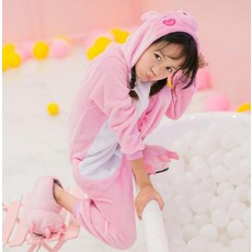 어린이 캐릭터 동물 수면잠옷 전신 극세사 털 보온 파자마 파티 어린이집 유치원 행사