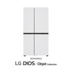 [KT알파쇼핑]LG 디오스 오브제컬렉션 베이직 냉장고 832L(S834MWW12)
