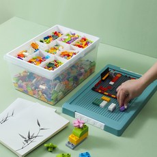 21세기트랜드 다용도 레고 블록 장난감 리빙박스 토이박스 1P 다용도레고장난감박스1P 작은모듈 흰색 1개
