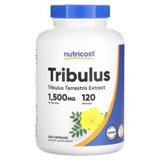 Nutricost 뉴트리코스트 트리블러스 1500mg 캡슐 240정(캡슐 1정당 750mg), 1개, 240정