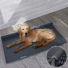  강아지 톡톡 배변판 화장실 배변 매트 판 재사용 가능한 찢어짐 방지 애완견 변기 발 훈련 패드 소형, 크림색 간격 18mm 