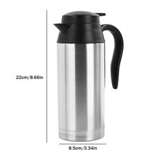 주전자 마시는 12 오토바이 스틸 여행 트럭 750ML 온수기 난방 자동차 커피 전기 24V 스테인레스, 12V 750ML, 1개