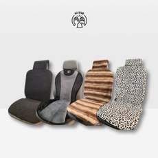 하이파이브 초극세사 겨울 자동차 논슬립 시트커버, 레오파드, 1개