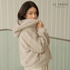 LE TROIS 23FW 르투아 FAUX 밍크퍼 후드자켓