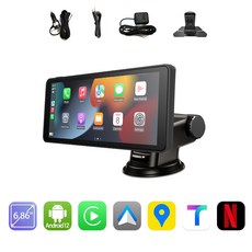 Imagebon 6.86인치 안드로이드 12 내비게이션 carplay Android 오토모니터 무선 차량용 DVR 내비게이션 블루투스 블랙박스 후방카메라, 2+32GB, E2 No Rear Cam
