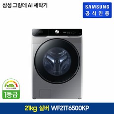 [KT알파쇼핑]삼성 그랑데 AI 세탁기 21kg 이녹스실버 (WF21T6500KP)