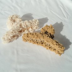 헤어 양털 올림머리 미니 집게핀