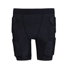Kids Padded Shorts Protective Underwear Hip Butt Pad Compression Shorts for Football Basketball Bike, 1
