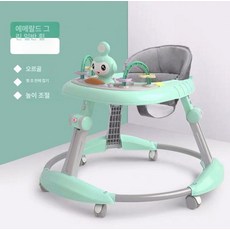 다기능 아기 보행기 유아 학습 보조기 음악 장난감 조절 가능한 접이식 다용도 걸음마, 녹색 일반 휠 뮤직 모델, 1개