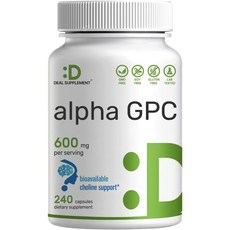 딜서플리먼트 알파 GPC 600mg 콜린 알포세레이트 240캡슐, 1개, DEAL AlPhaGPC, 240정 - 디에이알파