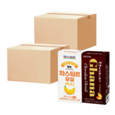 파스퇴르 전용목장 190mL 바나나우유 24입 가나 초코멸균우유 190ml 24입, 24개