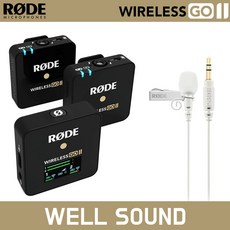 로데 와이어리스 고2 2채널 무선마이크 + 라벨리어 고 RODE wireless go 전용 핀마이크 화이트 패키지_사은품 증정