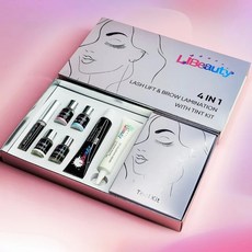 립팔레트 Libeauty 속눈썹 리프트 및 틴트 키트 가정용 리프팅 눈썹 라미네이션 염색 눈 메이크업 도구 4 in 1, [01] Brown, 1.Brown, 1개