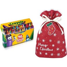 크레욜라XG301 52009696 컬러크레용샤프너+인디고 크리스마스포장봉투 대 스노우레드 미니카드포함, 96 colors, Single item + wrapping bag (sn