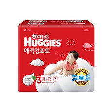 하기스 NEW 매직컴포트 밴드형 기저귀 남여공용 중형(7~10kg), 3단계, 72매