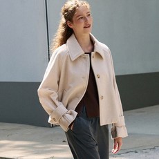 드로우핏 우먼 소프트 캐시미어 레글런 숏 코트 CREAM